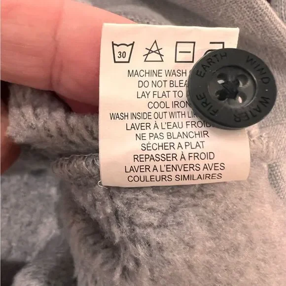 Element Highland Henley Hoodie Gray Tight-Knit Exterior + Brushed Fleece Inside - Picture 5 of 8